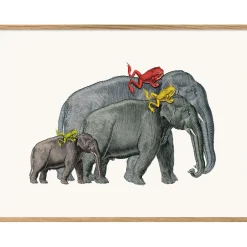 - Plakat 30x40 cm. - Elephants and Frogs - Papir*The Dybdahl Sale