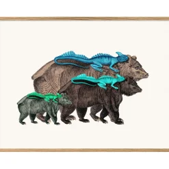 - Plakat 30x40 cm. - Bears and Lizards - Papir^The Dybdahl Hot