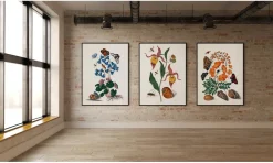 - Plakat 50x70 cm - Two Butterflies, Orange Flower & Seashells - Papir^The Dybdahl Online