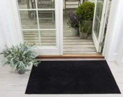 - Smudsmåtte / Dørmåtte - Ensfarvet - sort - 67x120 cm*Tica Copenhagen New