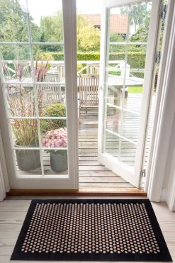 - Smudsmåtte - Dots - Sort/Sand - 67x120 cm*Tica Copenhagen New