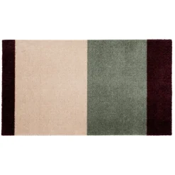 - Smudsmåtte - Stripes Horizon - Grøn/Ivory/Bordeaux - 60x90 cm*Tica Copenhagen Discount