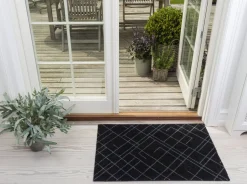 - Smudsmåtte - Lines - Sort/grå - 60x90 cm^Tica Copenhagen Online