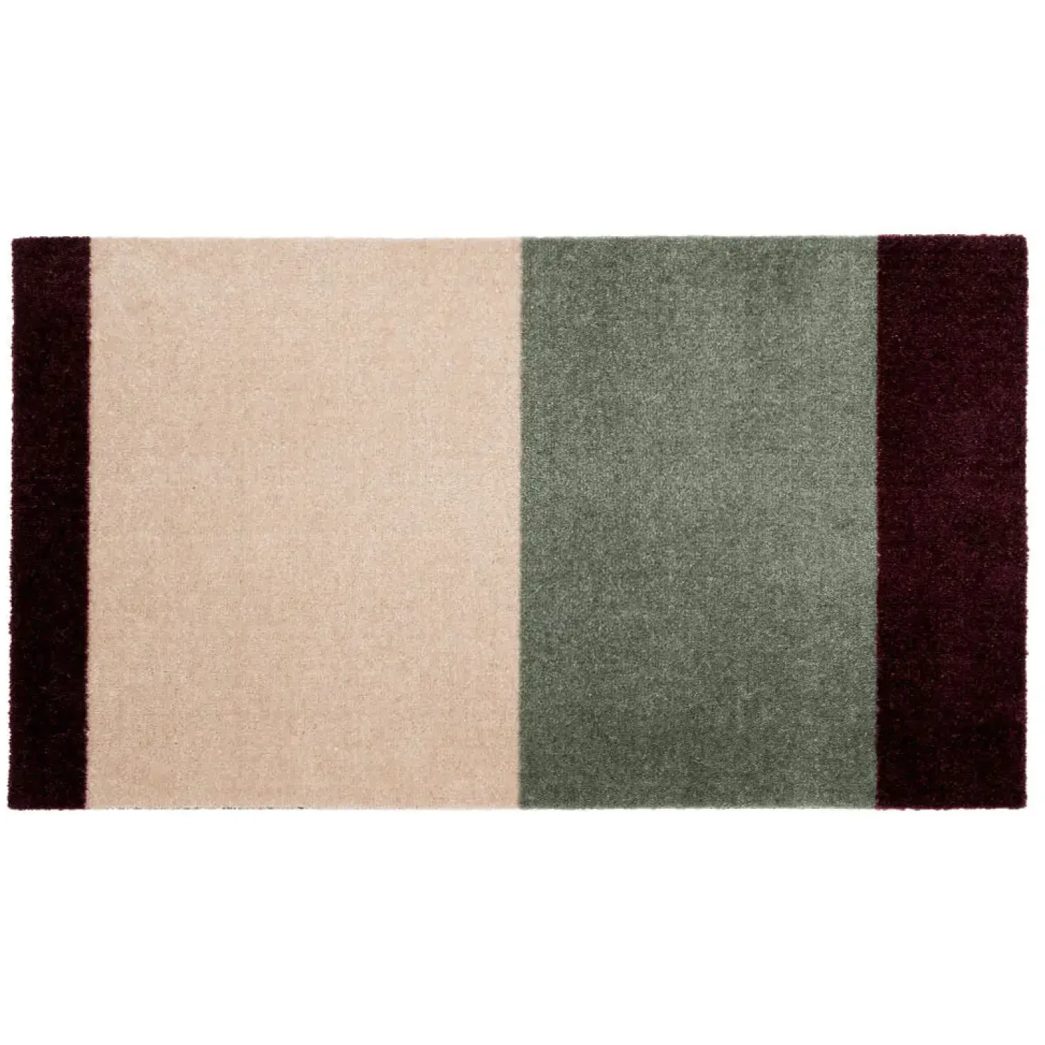 - Smudsmåtte - Stripes Horizon - Grøn/Ivory/Bordeaux- 40x60 cm*Tica Copenhagen Hot