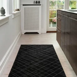 - Smudsmåtte - Lines - Sort/grå - 67x120 cm*Tica Copenhagen New