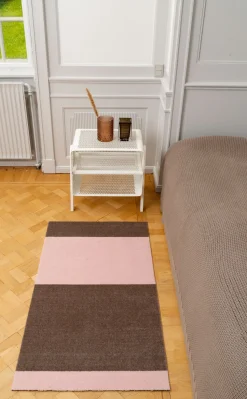 - Smudsmåtte - Stripes Horizon - Sand/Lyserød - 90x200 cm*Tica Copenhagen Clearance