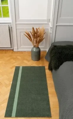 - Smudsmåtte - Stripes Vertical - Lysegrøn/Støvet - 90x200 cm*Tica Copenhagen Best