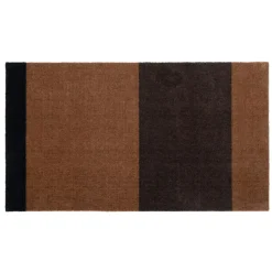 - Smudsmåtte - Stripes Horizon - Cognac/Dark Brown/Black - 60x90 cm^Tica Copenhagen