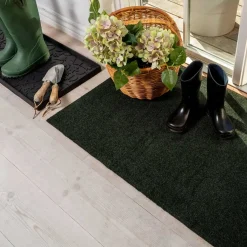 - Smudsmåtte - Ensfarvet - Mørkegrøn - 90x130 cm*Tica Copenhagen Sale