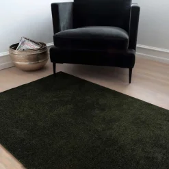 - Smudsmåtte - Ensfarvet - Mørkegrøn - 90x130 cm*Tica Copenhagen Sale