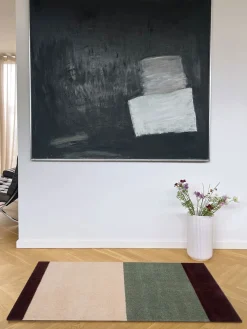 - Smudsmåtte - Stripes Horizon - Grøn/Ivory/Bordeaux - 67x120 cm^Tica Copenhagen Online