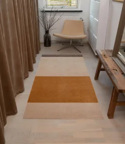- Smudsmåtte - Stripes Horizon - Ivory-Dijon-Brown - 90x130 cm^Tica Copenhagen