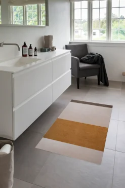 - Smudsmåtte - Stripes Horizon - Ivory-Dijon-Brown - 90x130 cm^Tica Copenhagen