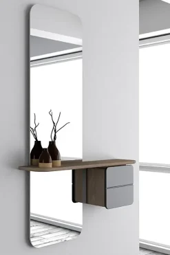 - Entrespejl - One More Look - Grå og mørk eg - Anthracite grey/dark oak^Umage Hot