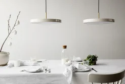 - Pendel m/ ståltop - Asteria - Pearl white - Medium Ø43 cm^Umage