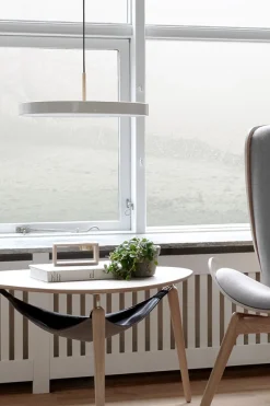 - Pendel m/ ståltop - Asteria - Pearl white - Medium Ø43 cm^Umage