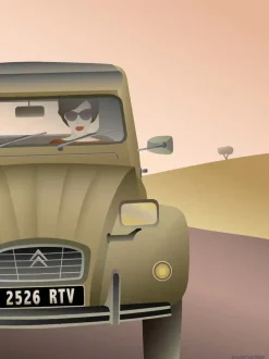 - 2CV Citroën plakat - 50x70 cm*VISSEVASSE New