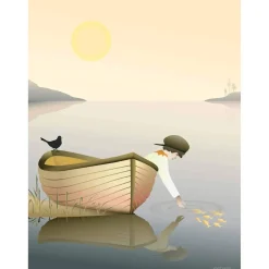 - Plakat - Boy in A Boat - 30x40 cm^VISSEVASSE Hot