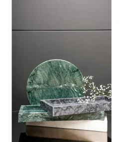 - Rund bakke i marmor - Grøn - Ø24 cm*WELLmark Discount